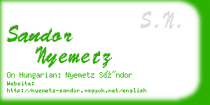 sandor nyemetz business card